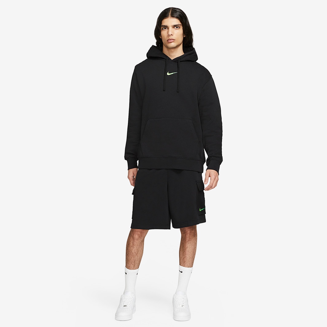 Hoodie Nike Sportswear Zigzag Fleece Nero Abbigliamento Uomo