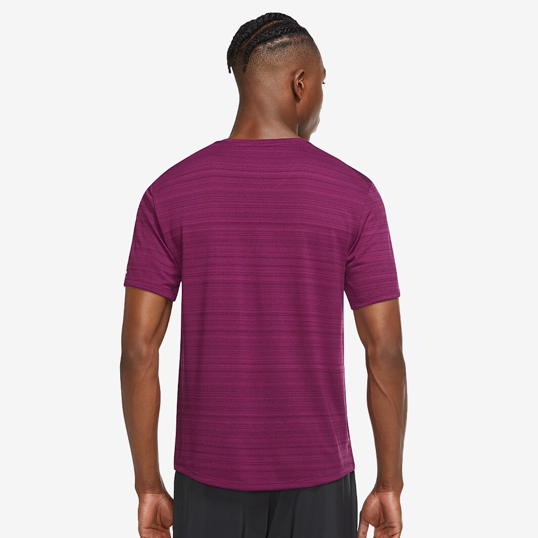 Nike Dri-FIT Miler T-Shirt - Sangria/Reflective Silv - Mens Clothing ...