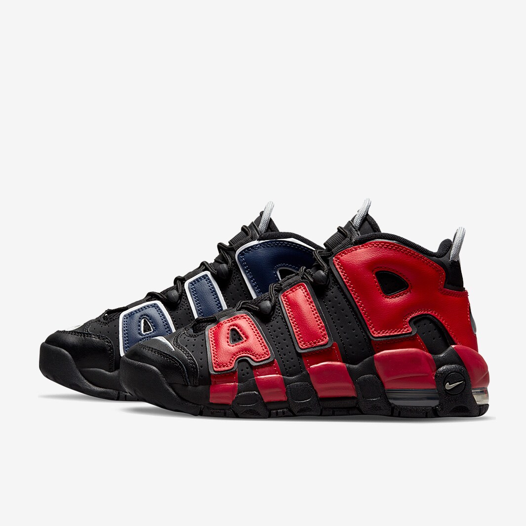 nike air more uptempo black red