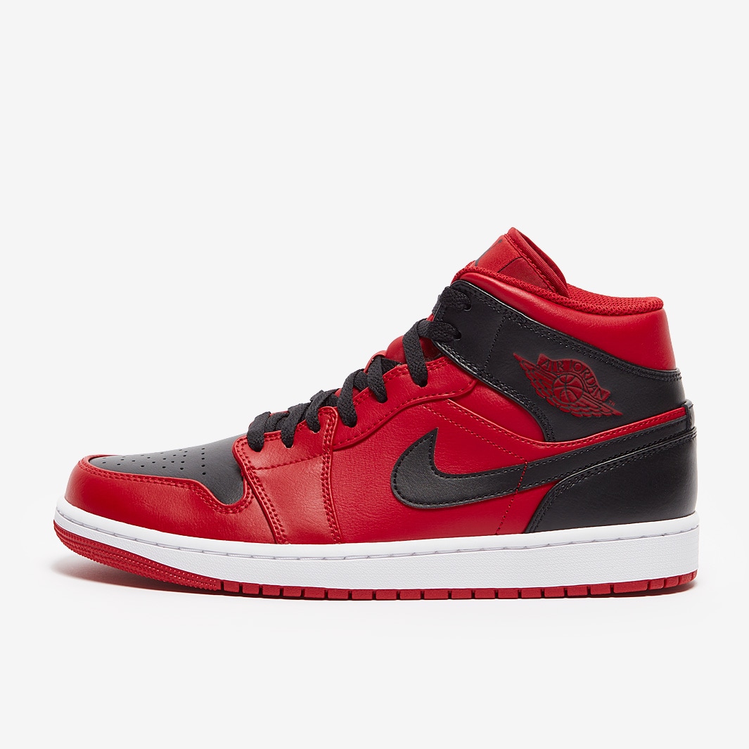 Air Jordan 1 Mid Reverse Bred - Gym Red/Black/White - Mens Shoes