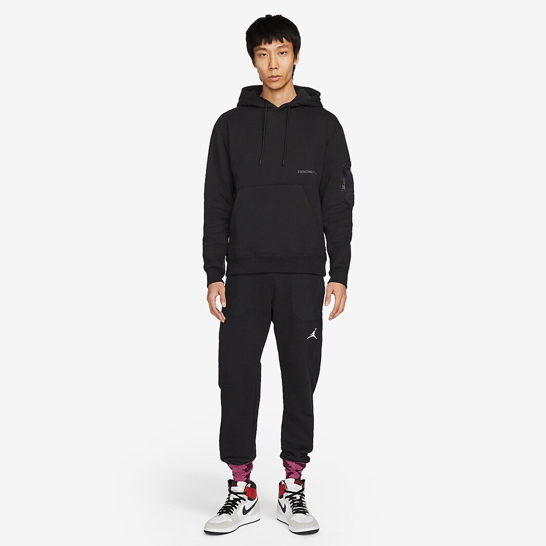 Jordan 23 Engineered Fleece Pullover Hoodie Black Mens