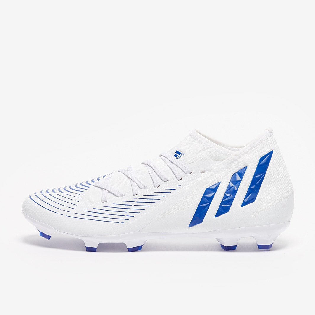 adidas Predator Edge.3 FG - White/Hi-Res Blue/White - Mens Boots | Pro ...