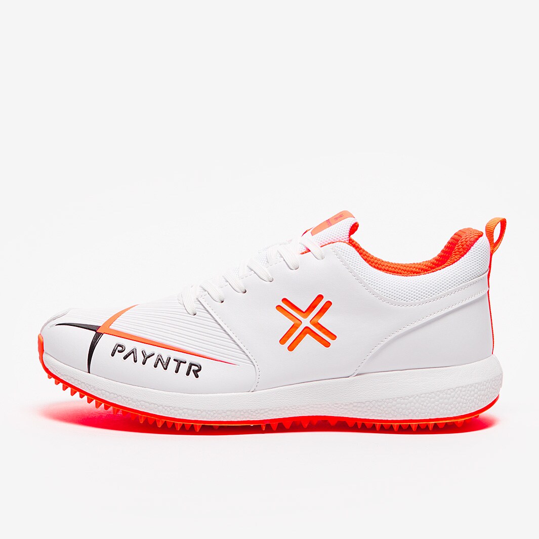 Payntr V Pimple Cricket Shoe White/Orange Mens Shoes ProDirect