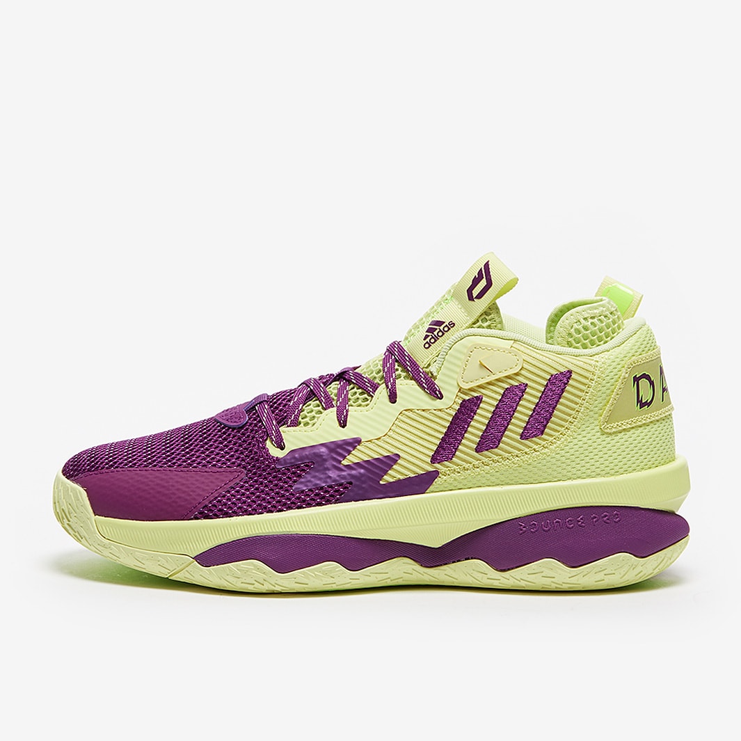 Adidas Dame 8 - Yellow Tint/Glory Purple/Signal Green - Mens Shoes