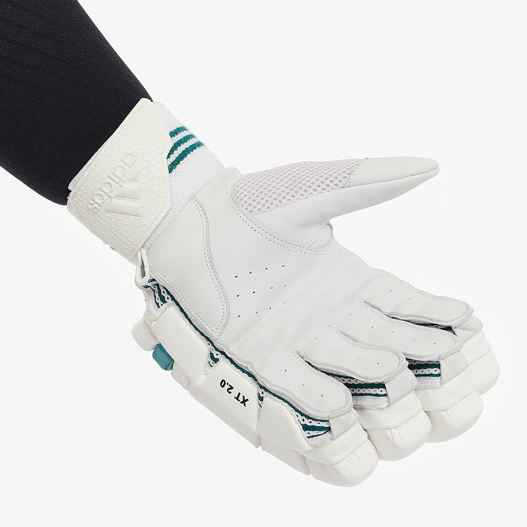 adidas XT 2.0 RH Batting Gloves - White/Teal - Batting Equipment