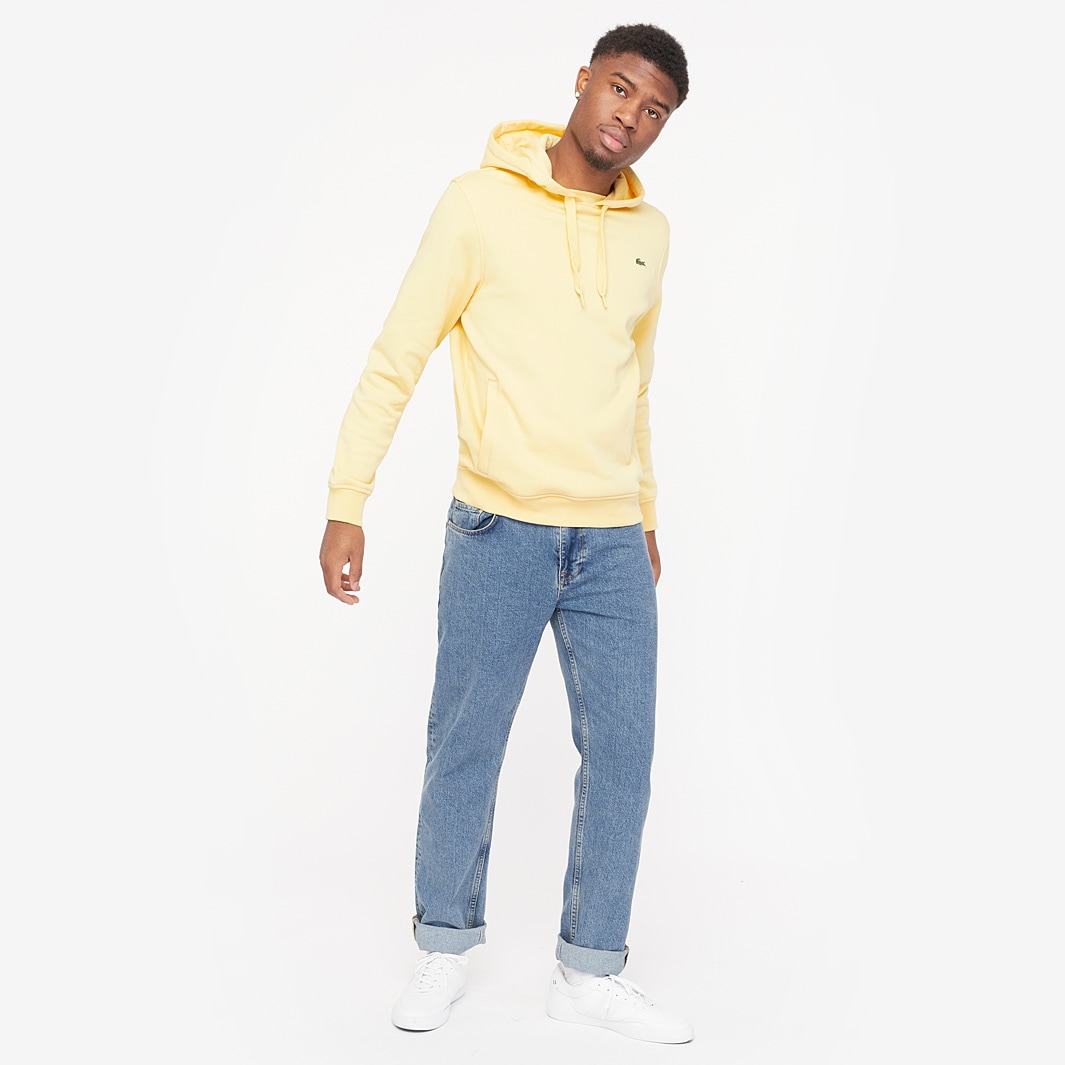 Lacoste Sport Fleece Hoodie Napolitan Yellow Mens Clothing