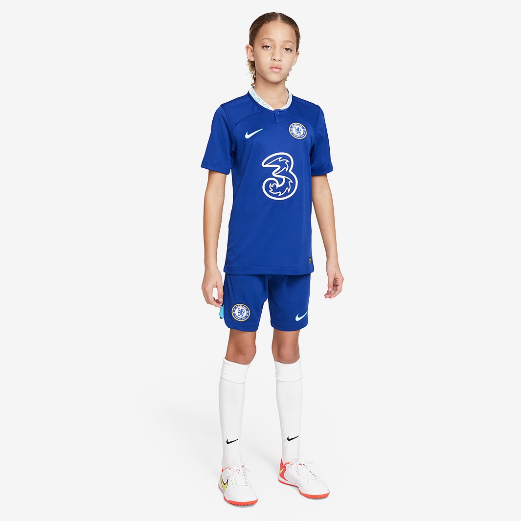 Nike Chelsea 22/23 Kids Home Stadium SS Jersey - Rush Blue/Chlorine ...