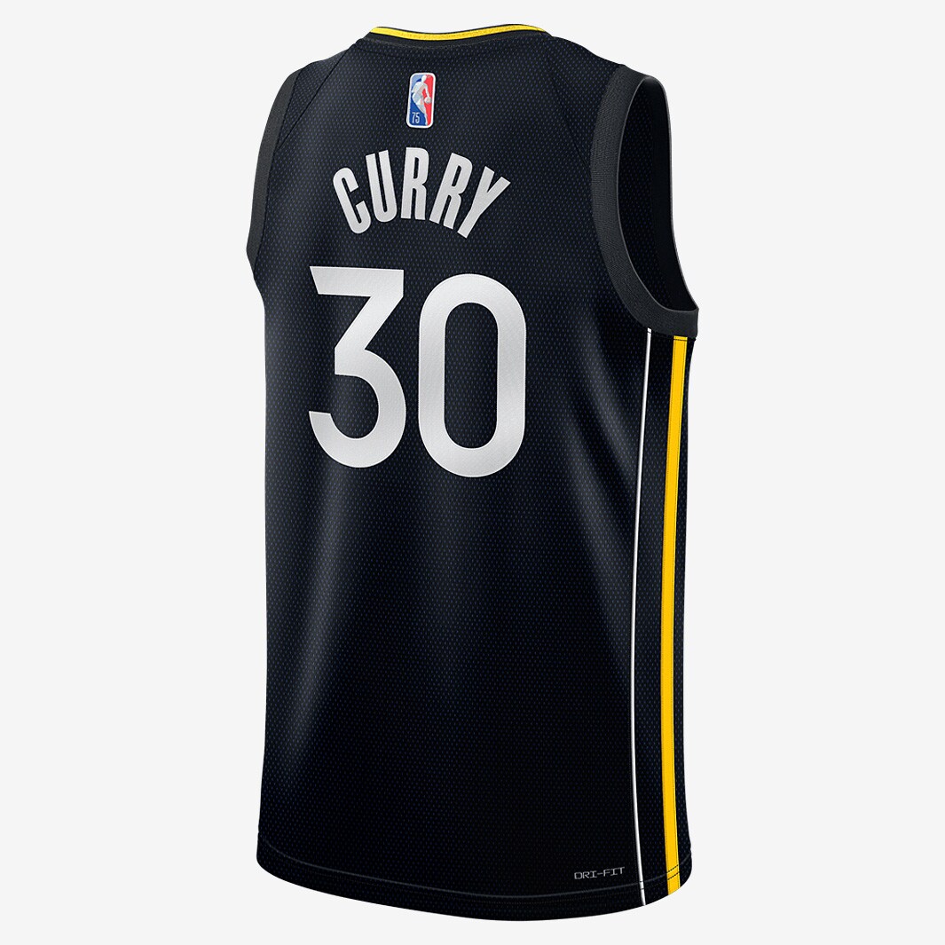 Nike NBA Golden State Warriors Stephan Curry Select Series Jersey Black Rush Blue Mens Replica Pro Direct Basketball