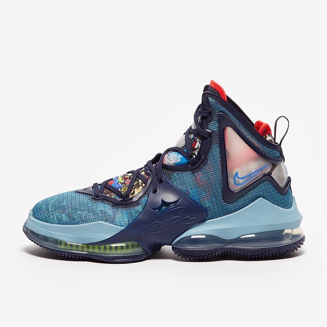 Nike LeBron 19 - Blackened Blue/Medium Blue/Worn Blue - Mens Shoes ...