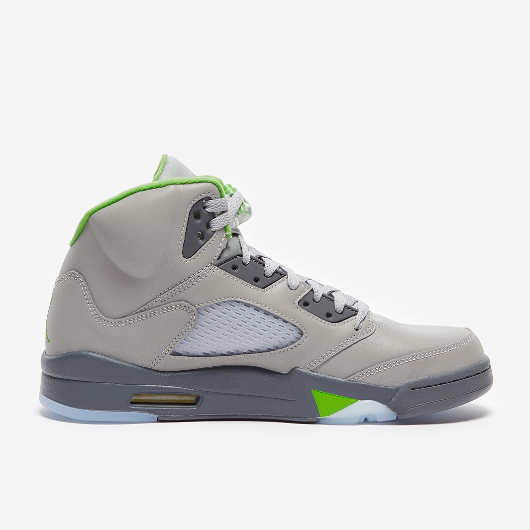 Air Jordan 5 Retro Silver/Green Bean/Flint Grey Mens Shoes Pro