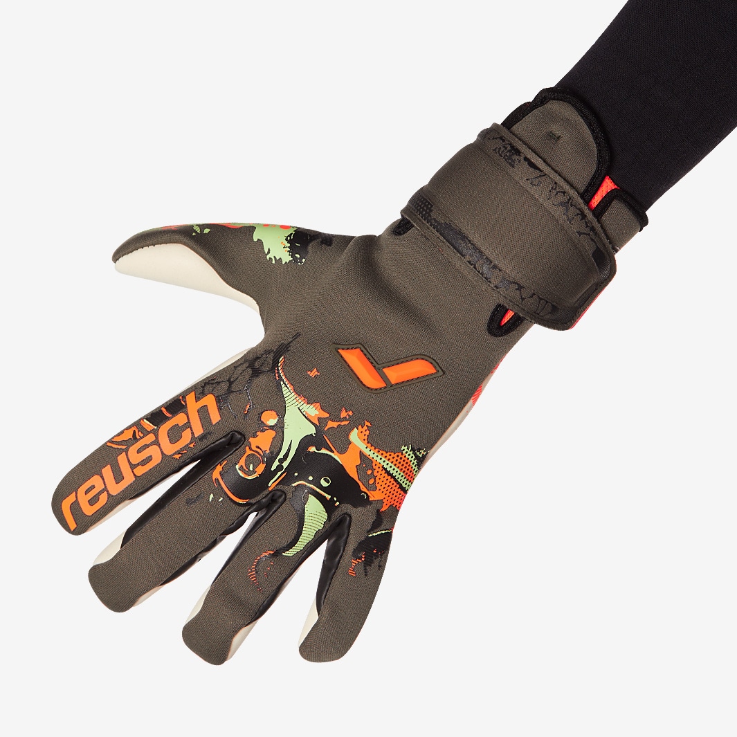 Reusch Pure Contact Gold X Adaptive Flex - Desert Green/Shocking Orange ...