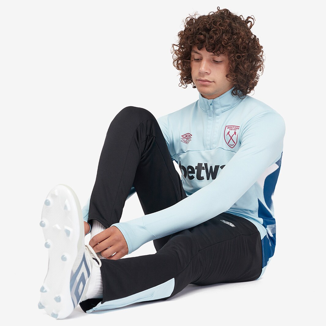 Umbro West Ham 1/4 Zip Top - Blue Glow/Brilliant White
