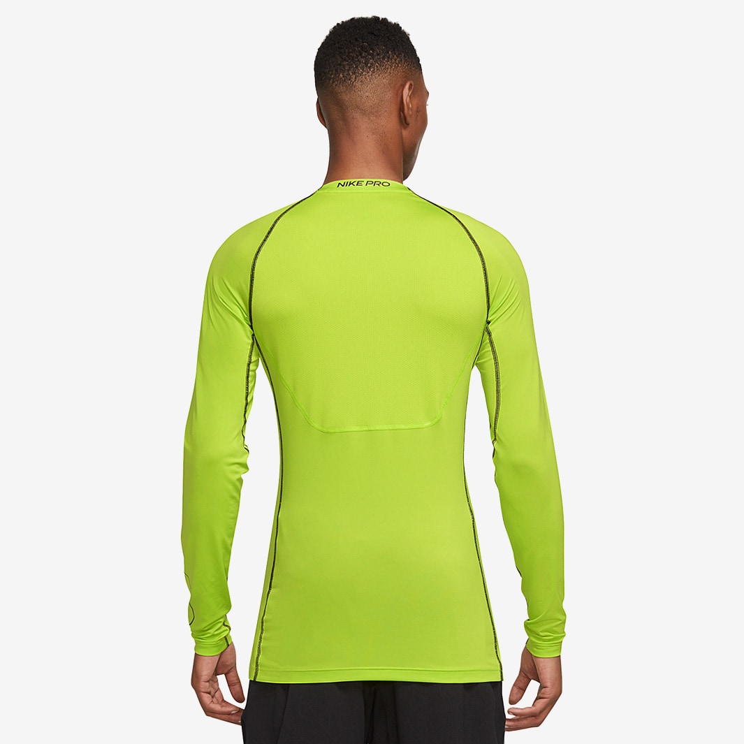 Nike Pro DRI-FIT Tシャツ L ライムグリーン Nike Pro Dri-FIT Tight LS T-Shirt - Atomic Green/Black