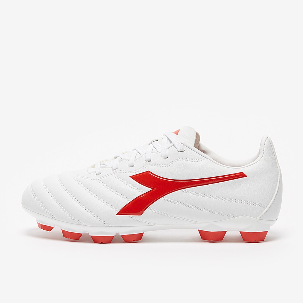 Diadora B-Elite Academy FG - White/Milano Red - Mens Boots