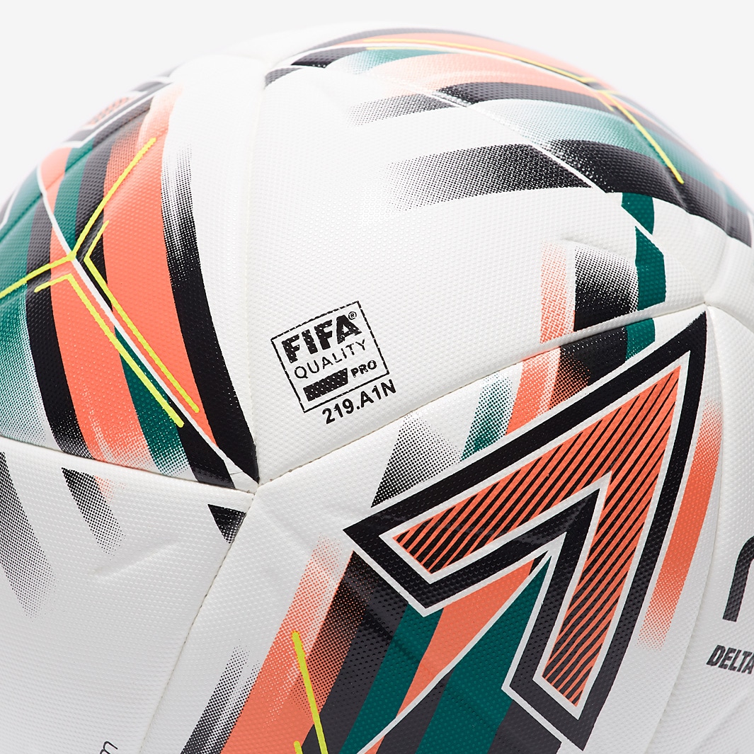 Mitre Delta Plus Football Whiteblackdark Orangedark Green