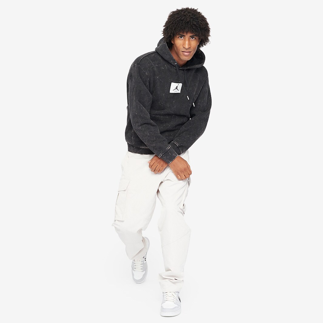 Jordan Essesntial Statement Washed Fleece Pullover Black/Sail Mens