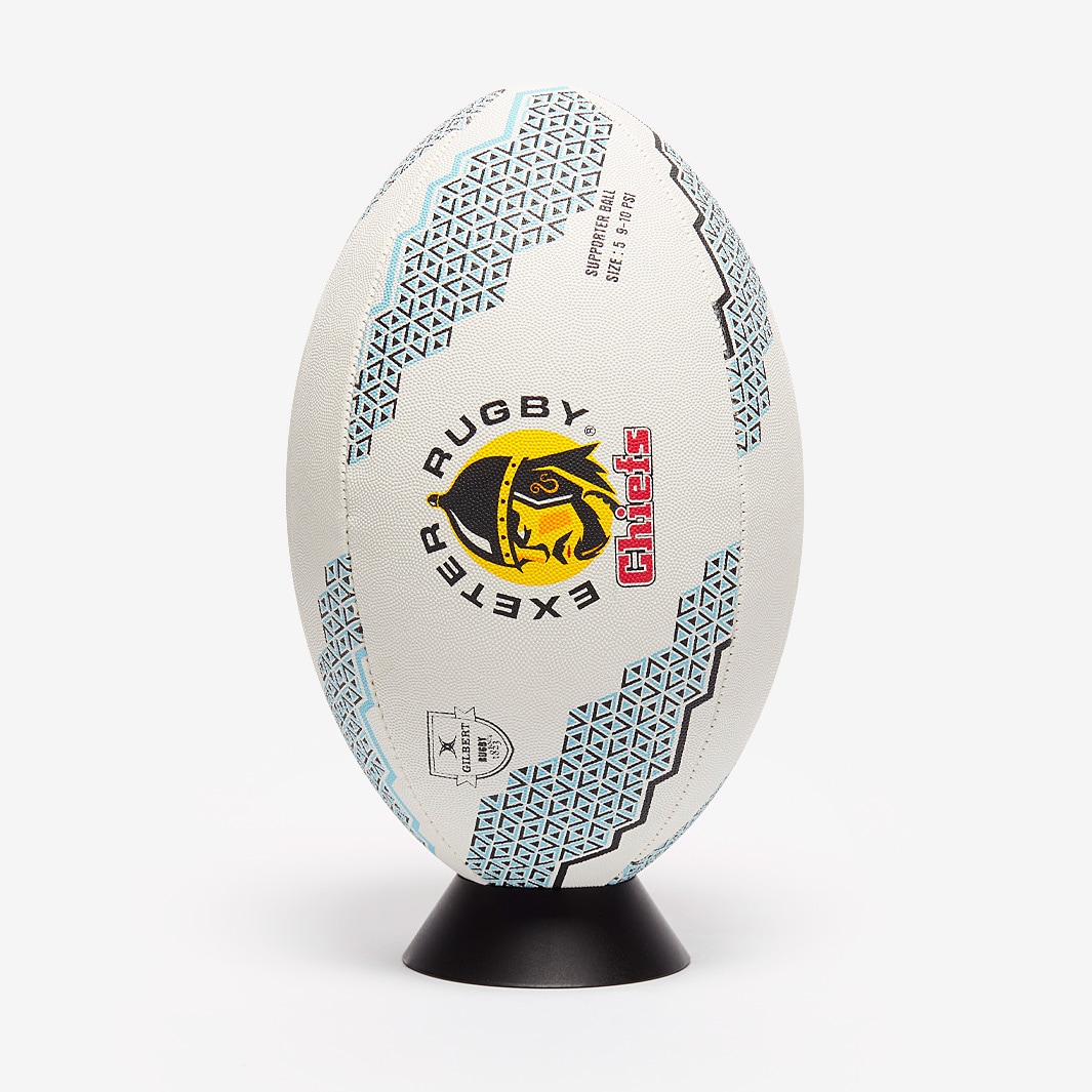 Gilbert Exeter Chiefs Supporter Ball - White/Blue - Rugby Balls | Pro ...