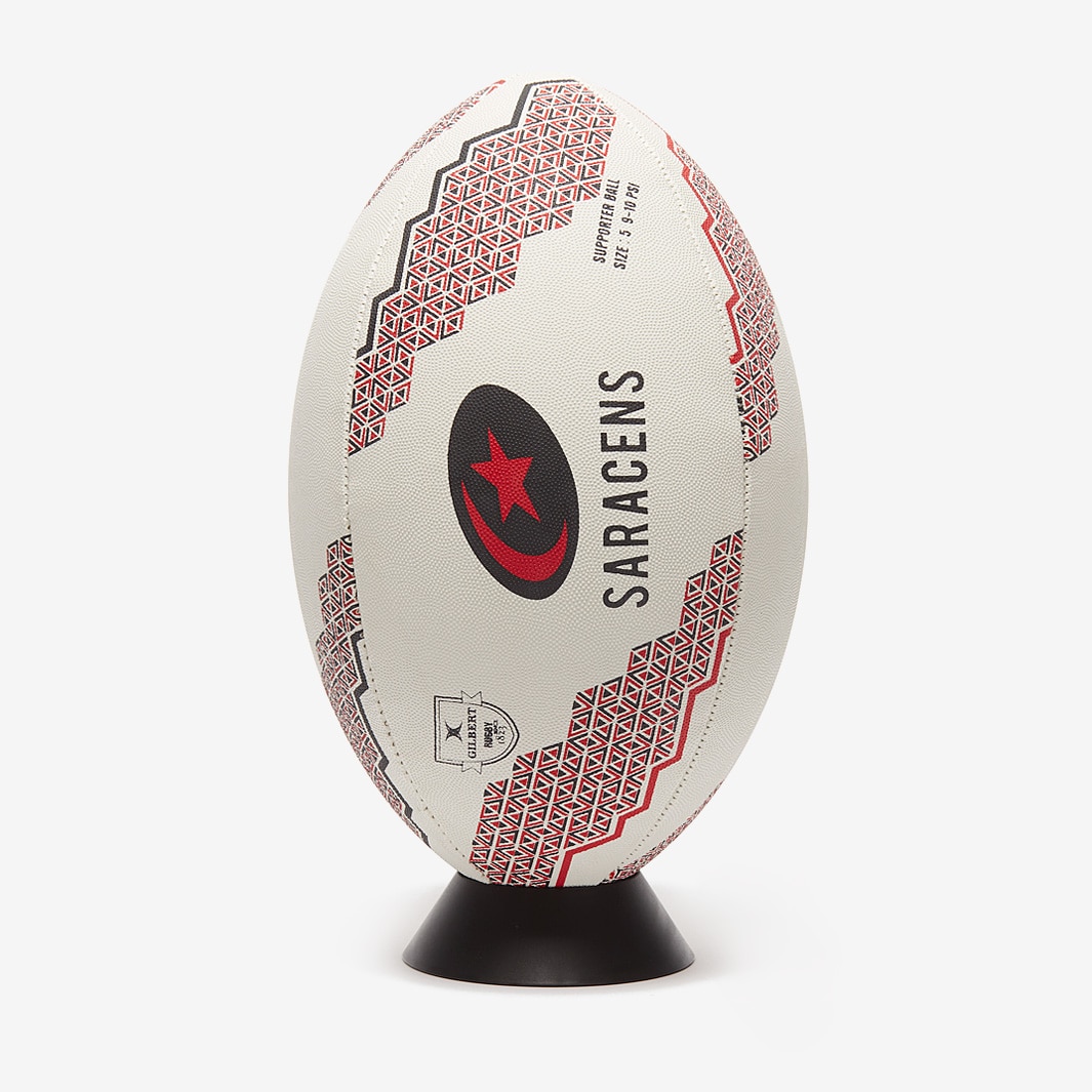 Gilbert Saracens Supporter Ball - White - Rugby Balls