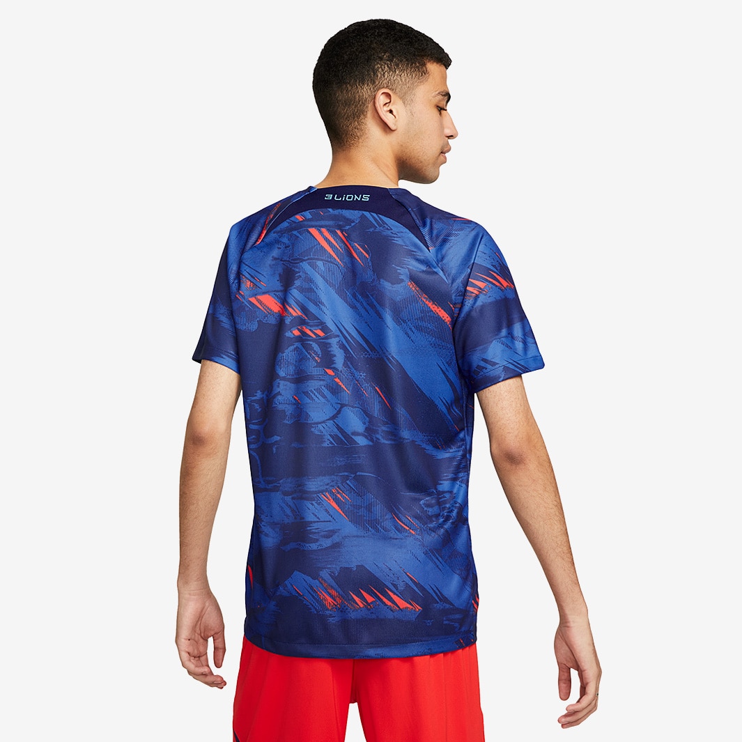 Nike England 22/23 Dri-Fit SS Pre Match Top - Blue Void/Game Royal/Blue ...