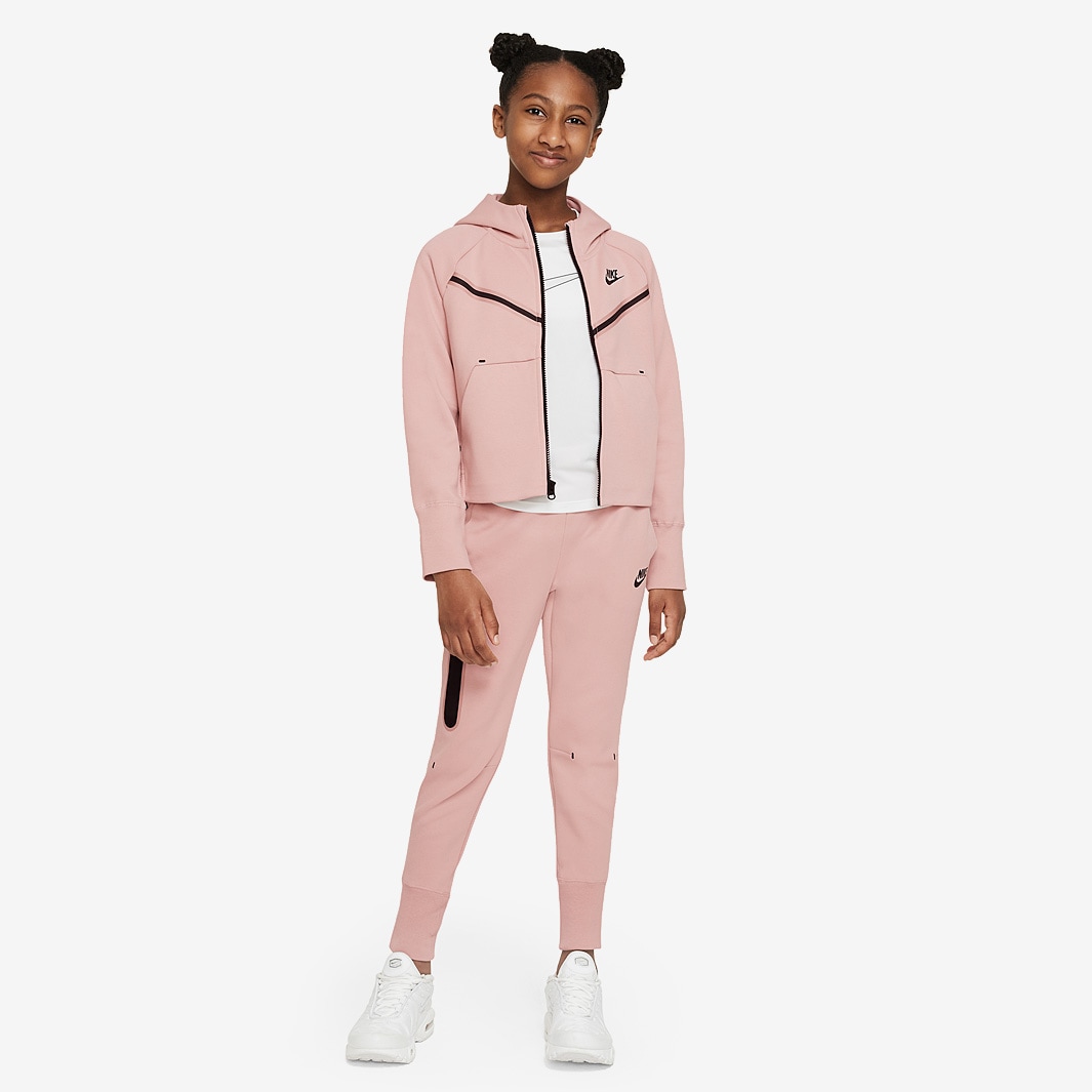 Nike Girls Sportswear Tech Fleece - Pink Oxford/Black - Girls Clothing
