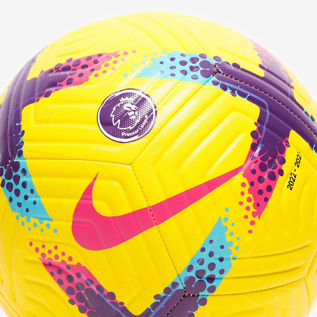 Nike DN3605-720 Premier League Pitch bola de futebol recreativa unissex  amarelo/roxo/vermelho 5