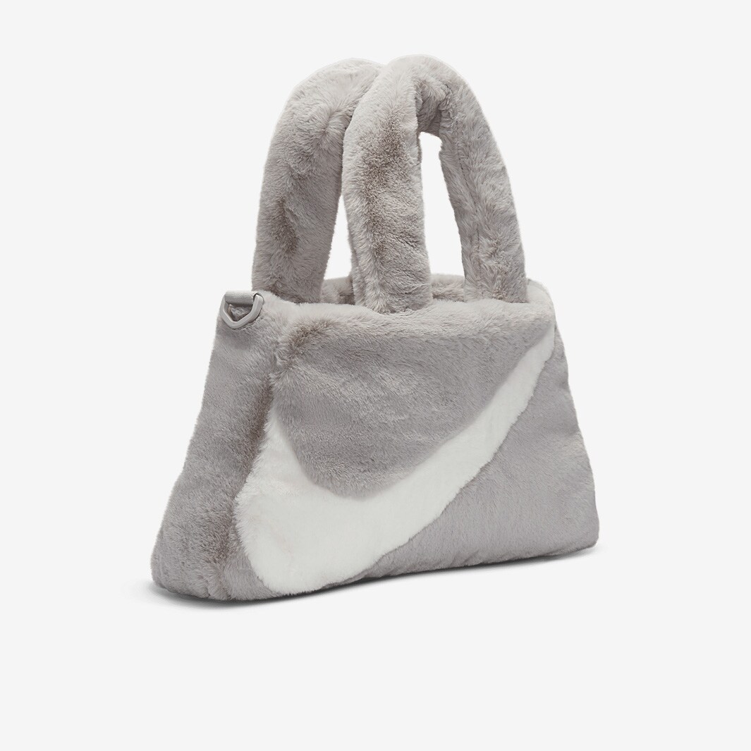  Nike Sportswear Faux Fur Tote Bag Purse (10L) (Black/Sail) :  Clothing, Shoes & Jewelry