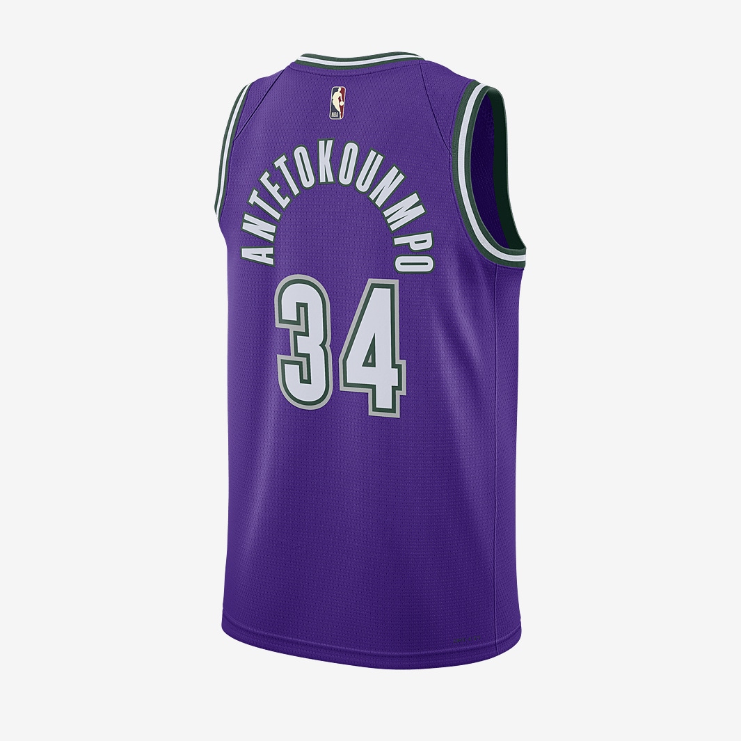 Nike NBA Giannis Antetokounmpo Milwaukee Bucks Dri FIT Swingman Jersey Field Purple Mens Clothing Pro Direct Basketball