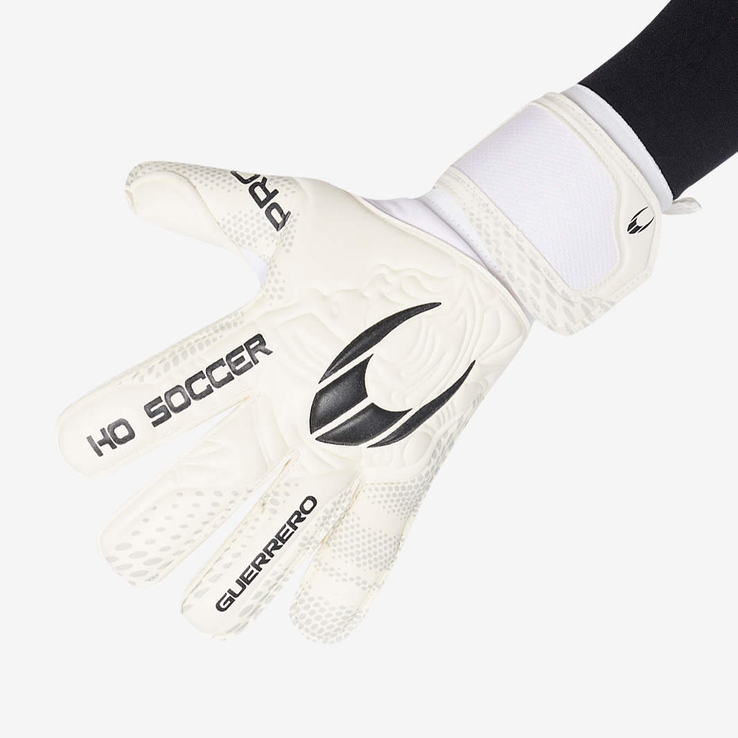 Guanti Da Portiere HO Soccer Guerrero Pro Justice – Palmo Lattice Aquaformula 4mm, Taglio Negativo | Per Calcio, Unisex Adulti, Colore Bianco/nero