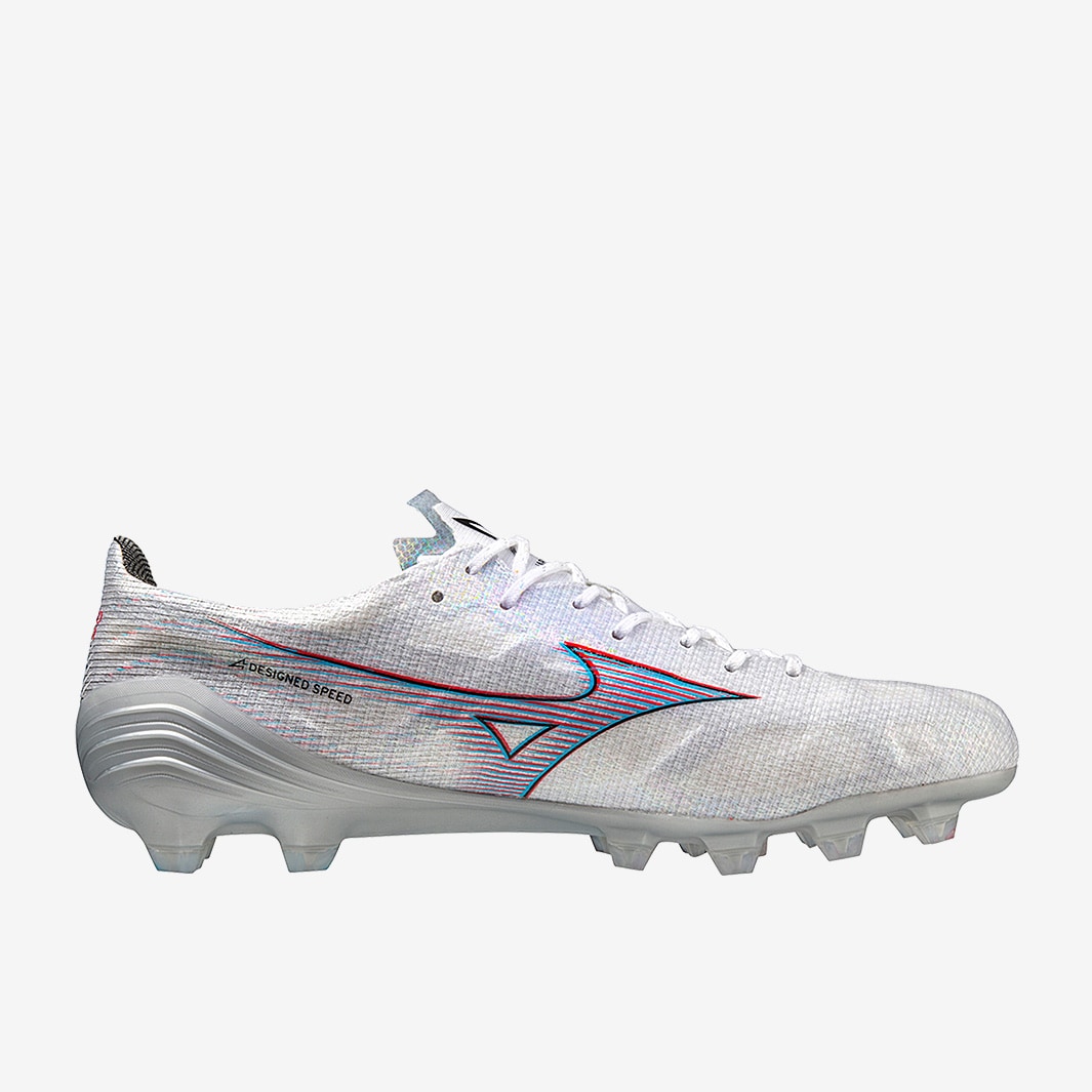 Mizuno Alpha Elite FG White/Ignition Red Mens Cleats