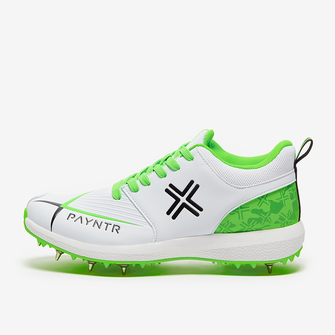 Payntr V Junior Cricket Spikes Green Boys Shoes ProDirect Cricket