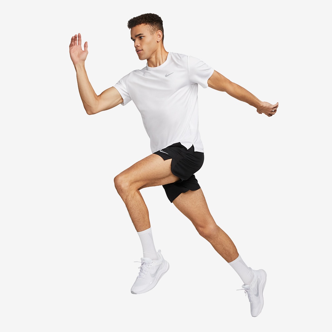Nike Dri-FIT UV Miler T-Shirt - White/Reflective Silv - Mens