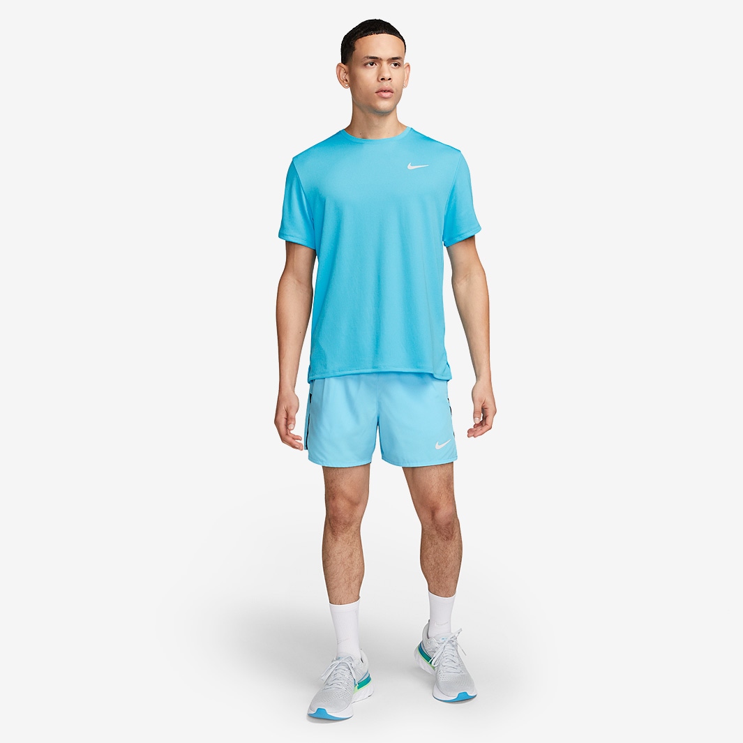 Nike Dri-FIT UV Miler T-Shirt - Baltic Blue/Reflective Silv - Mens ...