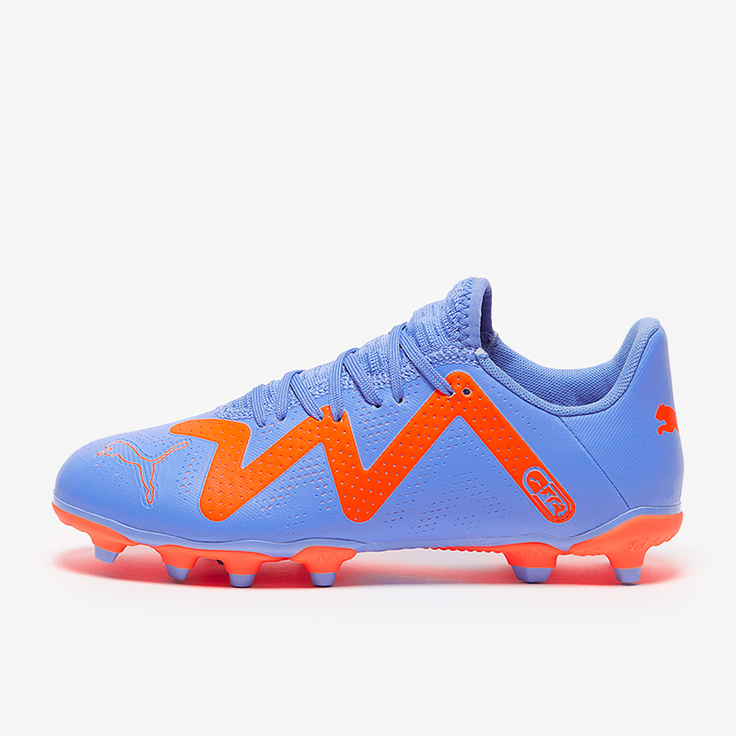 orange and blue youth football cleats
