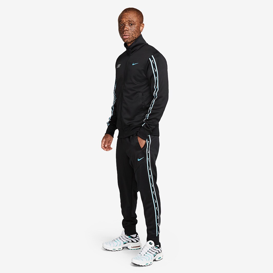 Nike Sportswear Repeat Jogger - Black/Baltic Blue - Bottoms - Mens ...