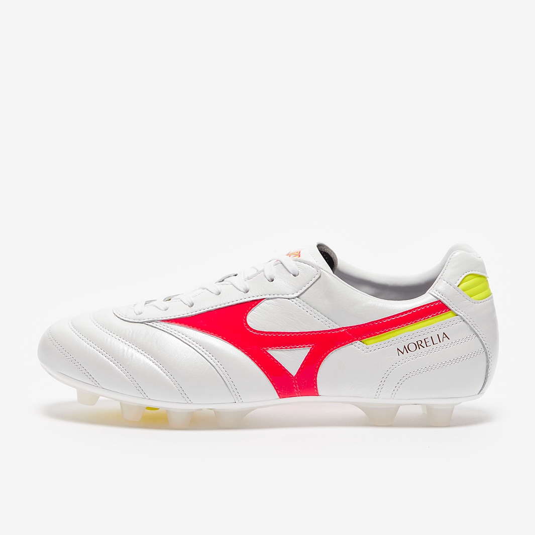 Mizuno Morelia II Made In Japan FG - White/Fiery Coral 2 - Mens Cleats ...