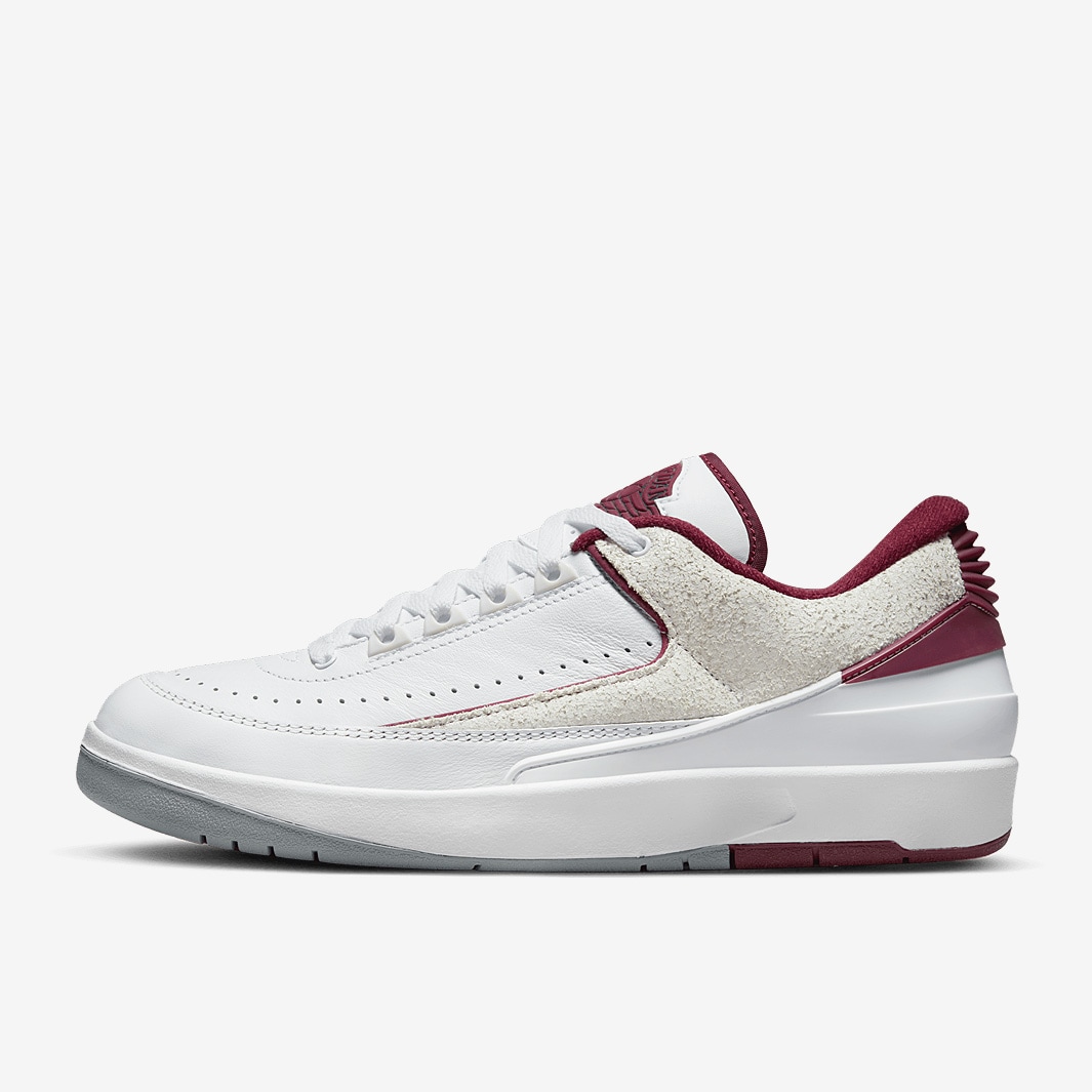 Air Jordan 2 Retro Low - White/Cherrywood Red/Light Steel Grey - Mens ...