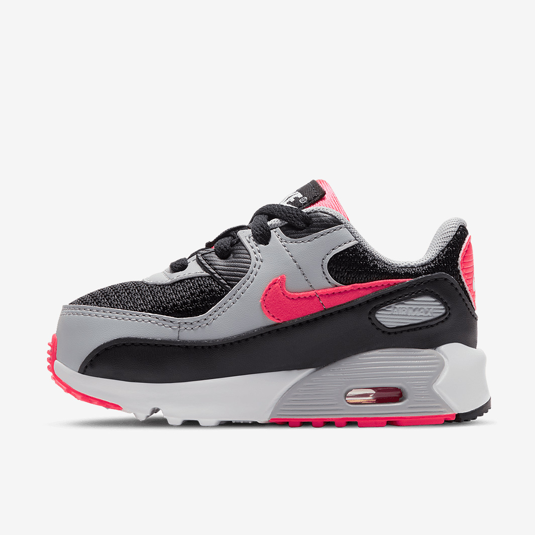 air max 90 trainers black radiant red white wolf grey