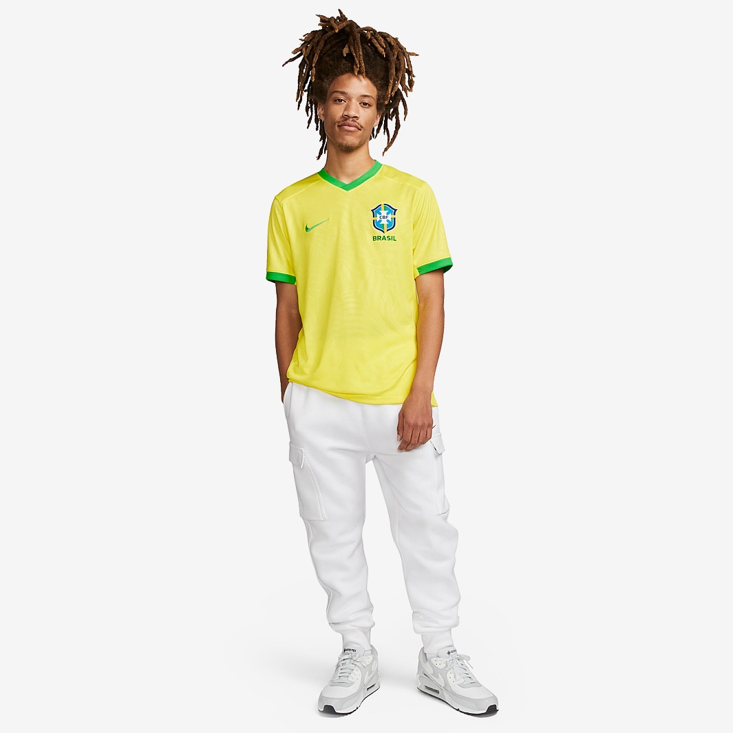 Nike Brazil 23/24 Dri-Fit Stadium SS Home Shirt - Dynamic Yellow/Green  Spark/Green Spark - Mens Replica