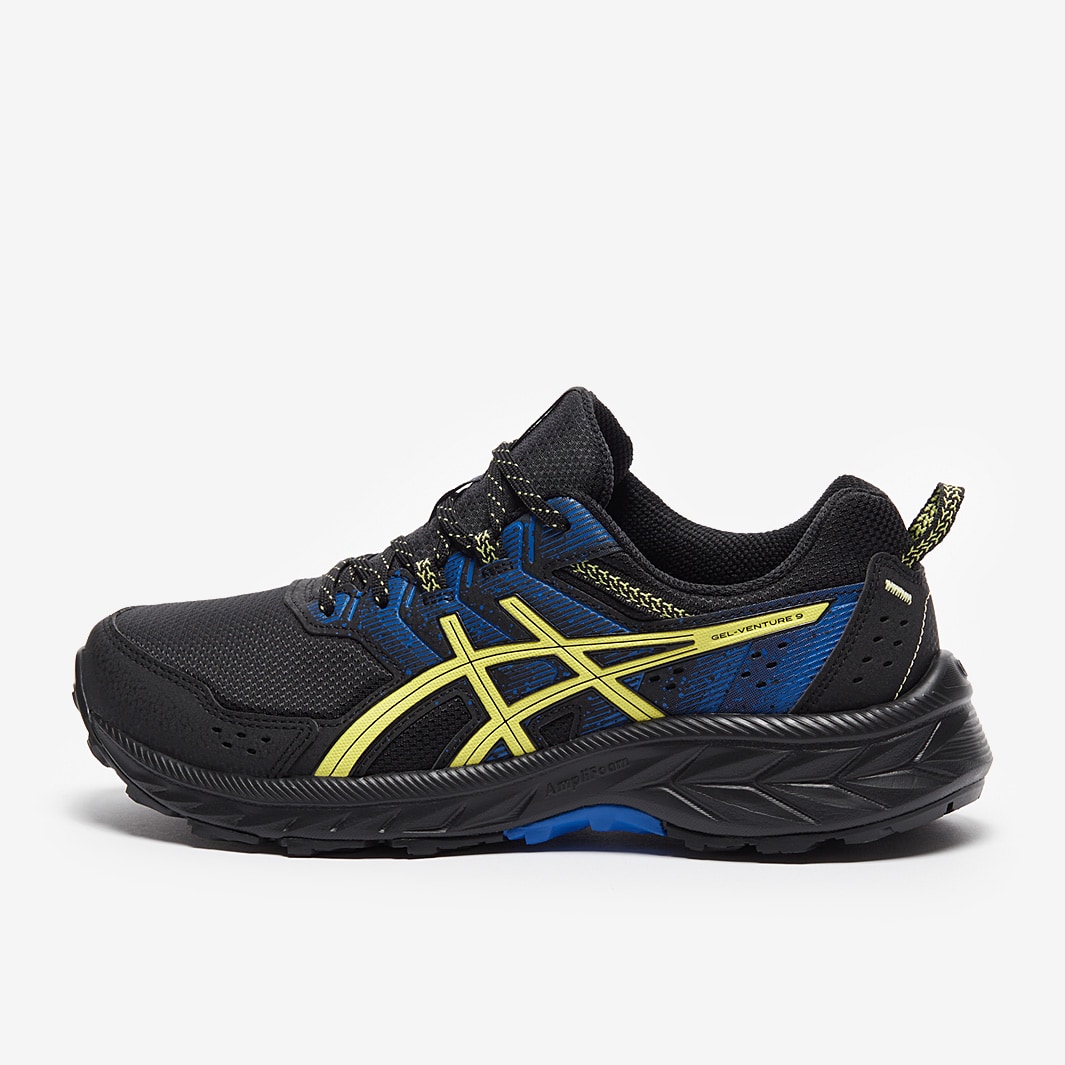 black and yellow asics