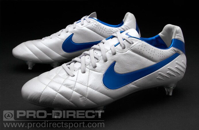Digital Concentración Alojamiento Botas de Fútbol - Nike - Tiempo - Legend - IV - SG - Terreno Blando -  Blanco - Azul - Gris | Pro:Direct Soccer