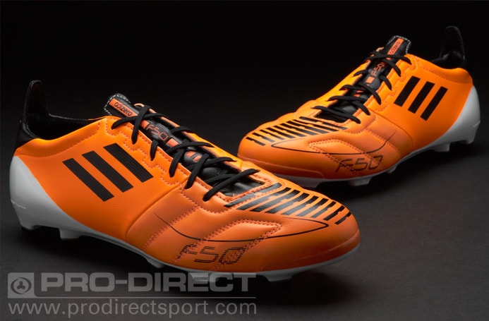 Botas de Fútbol - adidas - F50 - adiZERO - TRX - FG - Piel - Terrenos Duros Naranja - Negro - Blanco | Pro:Direct Soccer