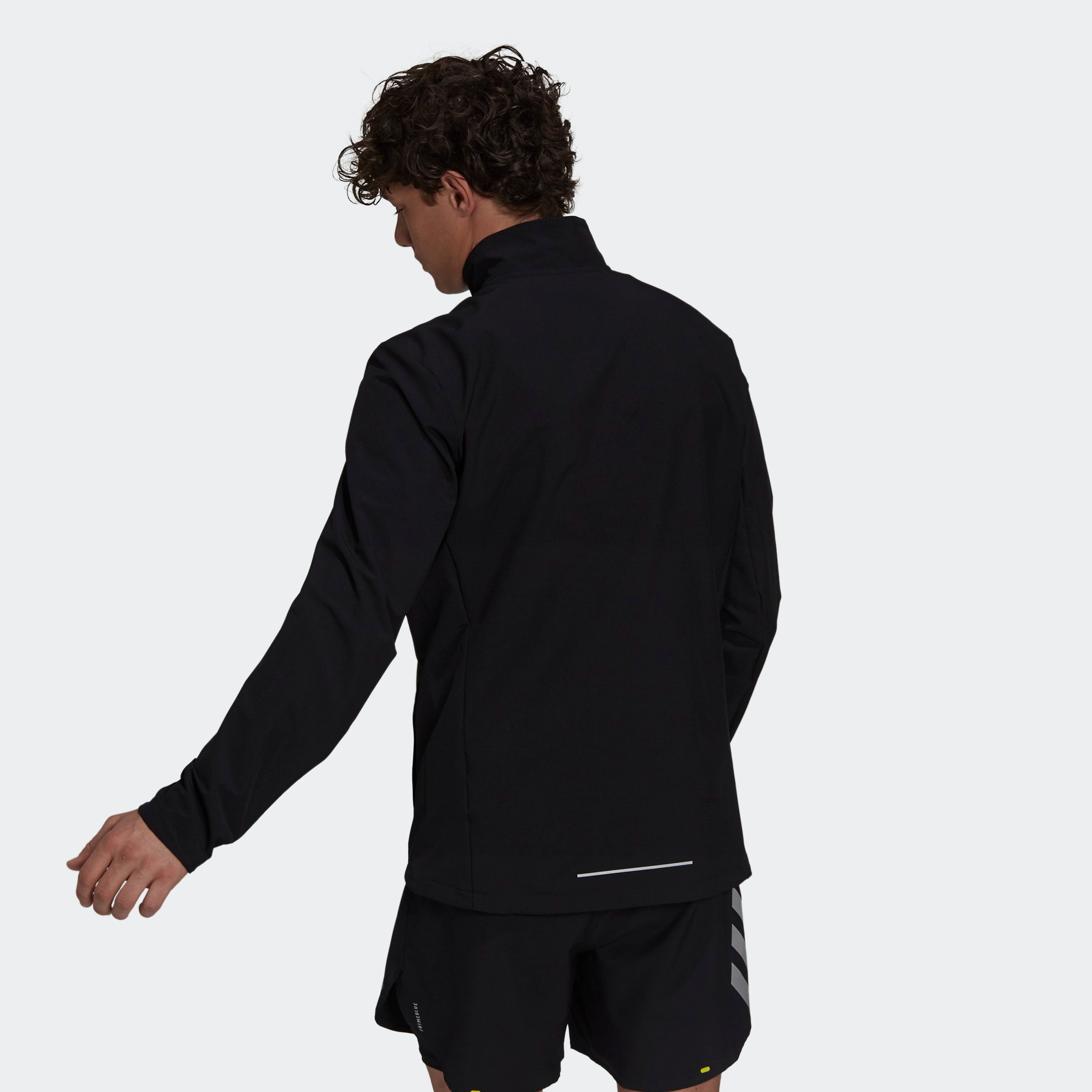 adidas adidas Own The Run Soft Shell Jacket Black Mens Clothing