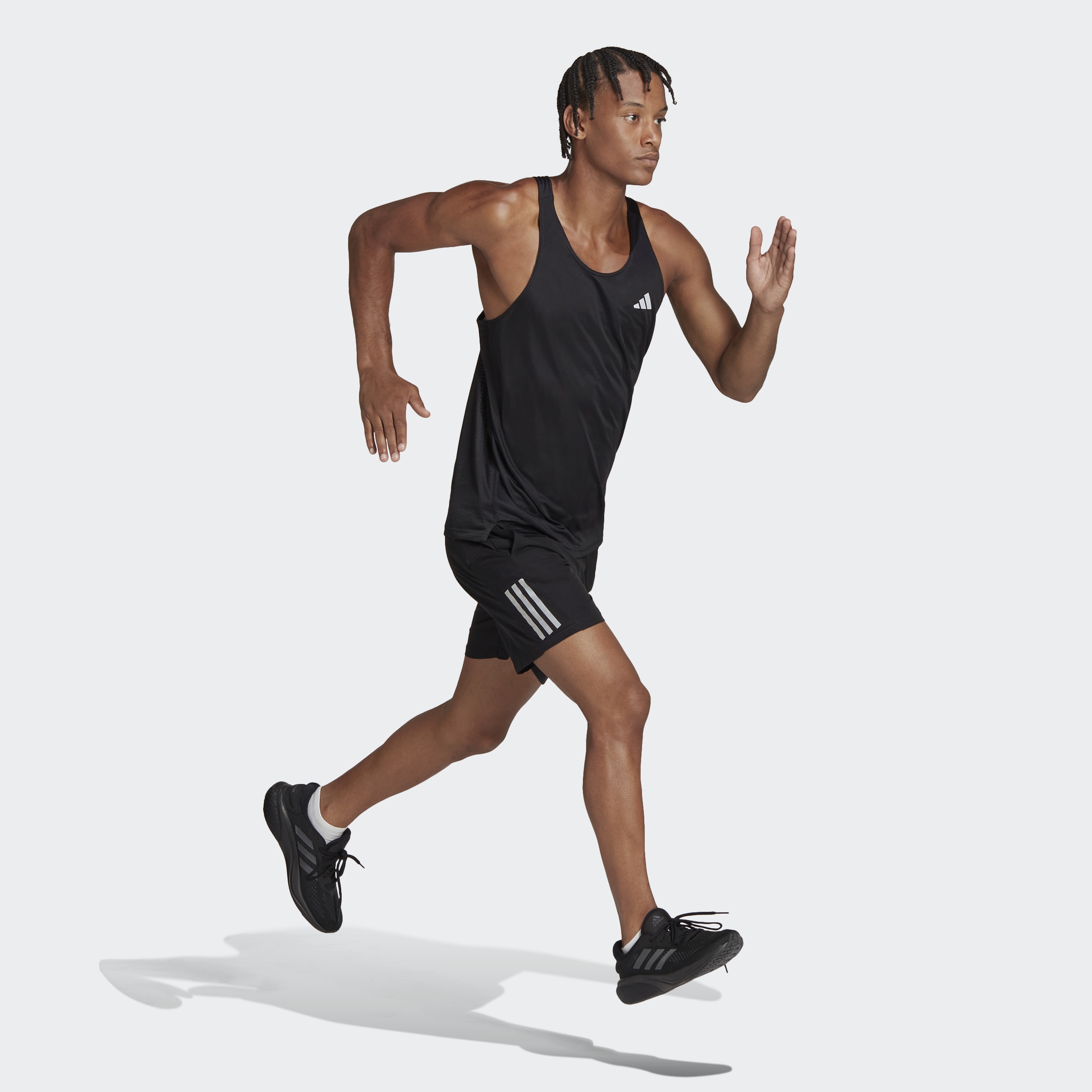 adidas Own The Run Singlet - Black - Mens Clothing | Pro:Direct Running