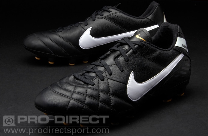 Botas de fútbol Nike - Nike Tiempo Natural Piel FG - Terreno Firme - de - Negro/Blanco/Dorado Pro:Direct Soccer