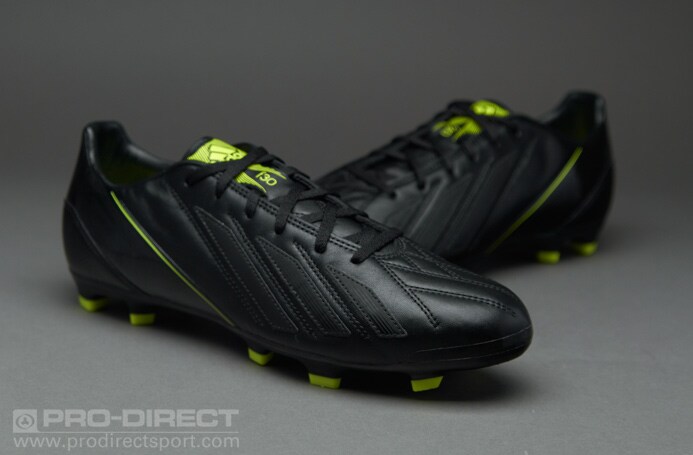Botas de Fútbol - Tacos adidas - Botas de fútbol piel Terreno - adidas F30 TRX FG Leather Blackout - Negro/Negro/Electricidad | Soccer
