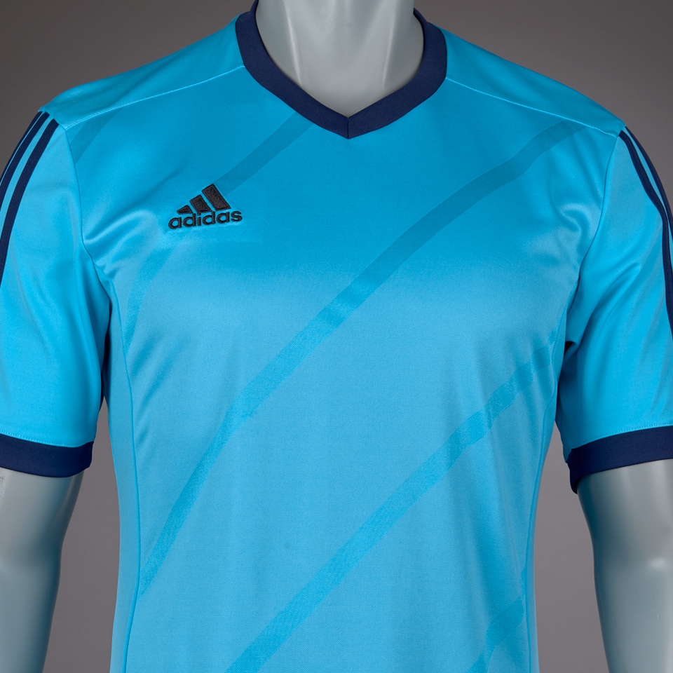 Camiseta para equipaciones de futbol- adidas 14 MC-F50276-Cyan-Azul Marino | Pro:Direct
