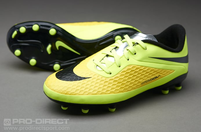 de fútbol para Nike Hypervenom Jnr FG -Amarillo/Negro/ Plateado/Volt | Pro:Direct Soccer