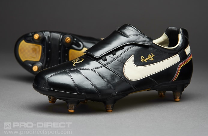 Botas de Nike- Nike Tiempo Ronaldinho SG -315364-027-Negro-Blanco-Dorado Pro:Direct