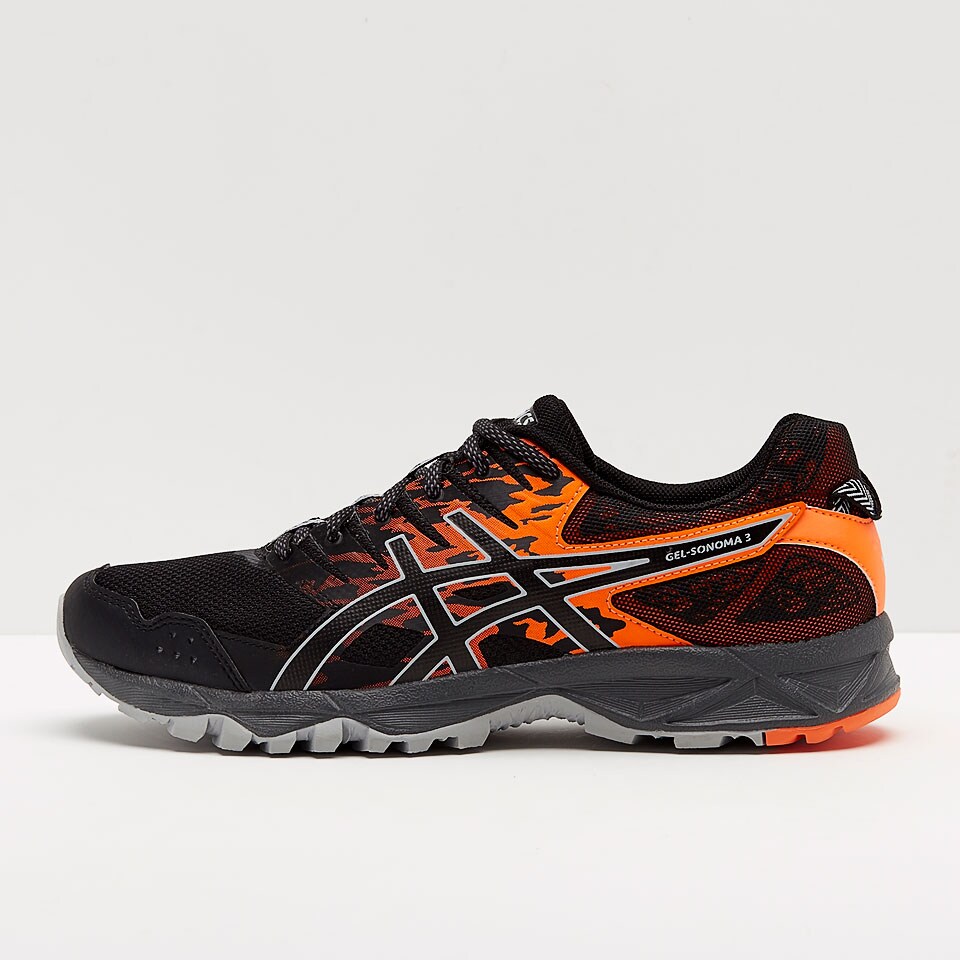 ASICS Gel Sonoma 3 Black Shocking Orange T724N 001 Pro Direct Running