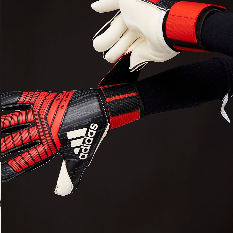Guantes de portero - adidas Predator Half Neg - Negro/Rojo/Blanco - | Pro:Direct Soccer
